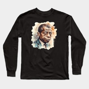 James Baldwin Art Portrait for Black History Month Long Sleeve T-Shirt